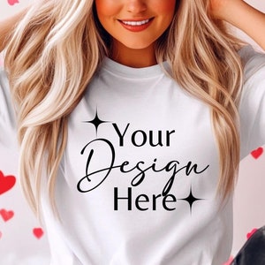 Gildan 5000 Mockup l Digital Download l Tshirt Mockup l Valentines Day Tshirt Mockup l Gildan Mock ups l Aesthetic Mockup l Mockup Gildan
