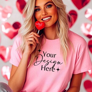 Gildan 5000 Mockup l Tshirt Mockup l Valentines Day Tshirt Mockup l Gildan Mock ups l Simple Mockup l Model Mockup l Print On Demand
