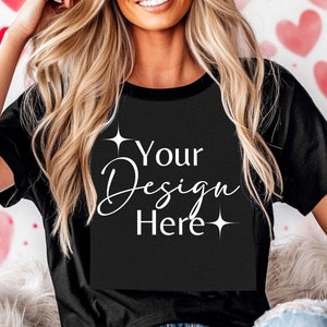 Gildan 5000 Mockup l Tshirt Mockup l Valentines Day Tshirt Mockup l Gildan Mock ups l Simple Mockup l Model Mockup l Print On Demand