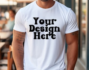 Bella Canvas 3001 Mockup, Bella Canvas Mockup, Mockup Bella And Canvas 3001, Male Model Mockup, Bella Canvas 3001 White Mockup