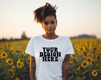 Bella Canvas 3001 Mockup, White T-shirt Mock Up, T-Shirt Mockup, Bella Canvas Mockup,  Bella Canvas Black Model Mockup