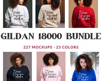 Pacote Gildan 18000, Pacote de mock-up G180 Crewneck, mockup de modelo, mock-up Gildan 18000, modelos diversos, mock-up de moletom