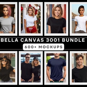 Bella Canvas 3001 Mockup Bundle, Bella Canvas Mockup, BC Model Mockup, Oversized T-shirts Mockups, 3001 Model Mockup Bundle, Whole Shop
