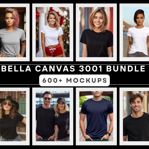 Bella Canvas 3001 Mockup Bundle, Bella Canvas Mockup, BC Model Mockup, Oversized T-shirts Mockups, 3001 Model Mockup Bundle, Whole Shop