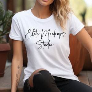 Bella Canvas 3001 Tshirt Mockup, White T-shirt Mock Up, Bella Canvas 3001 White Mock up, Bella Canvas 3001 Mockup, Model, Mockup Bella