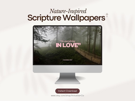 Serene Bible Verse Desktop Wallpapers, Nature Desktop Wallpaper, Scripture Wallpaper, Faith Wallpaper, Calming Wallpaper, Christian Desktop