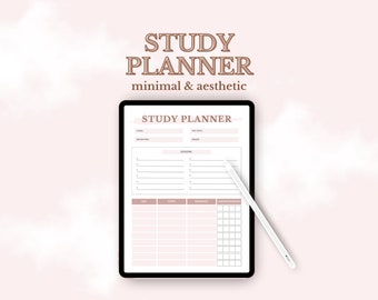 Könnte beinhalten: Ein digitaler Studienplaner auf einem Tablet mit einem weißen Stift. Der Planer hat Abschnitte für die Klasse, Aufgaben, Lektionen und einen Tagesplan mit Spalten für Tag, Thema, Lektüre und Verständnis.