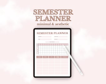 Aesthetic Digital Semester Planner | College Student iPad Agenda (Digital Download)