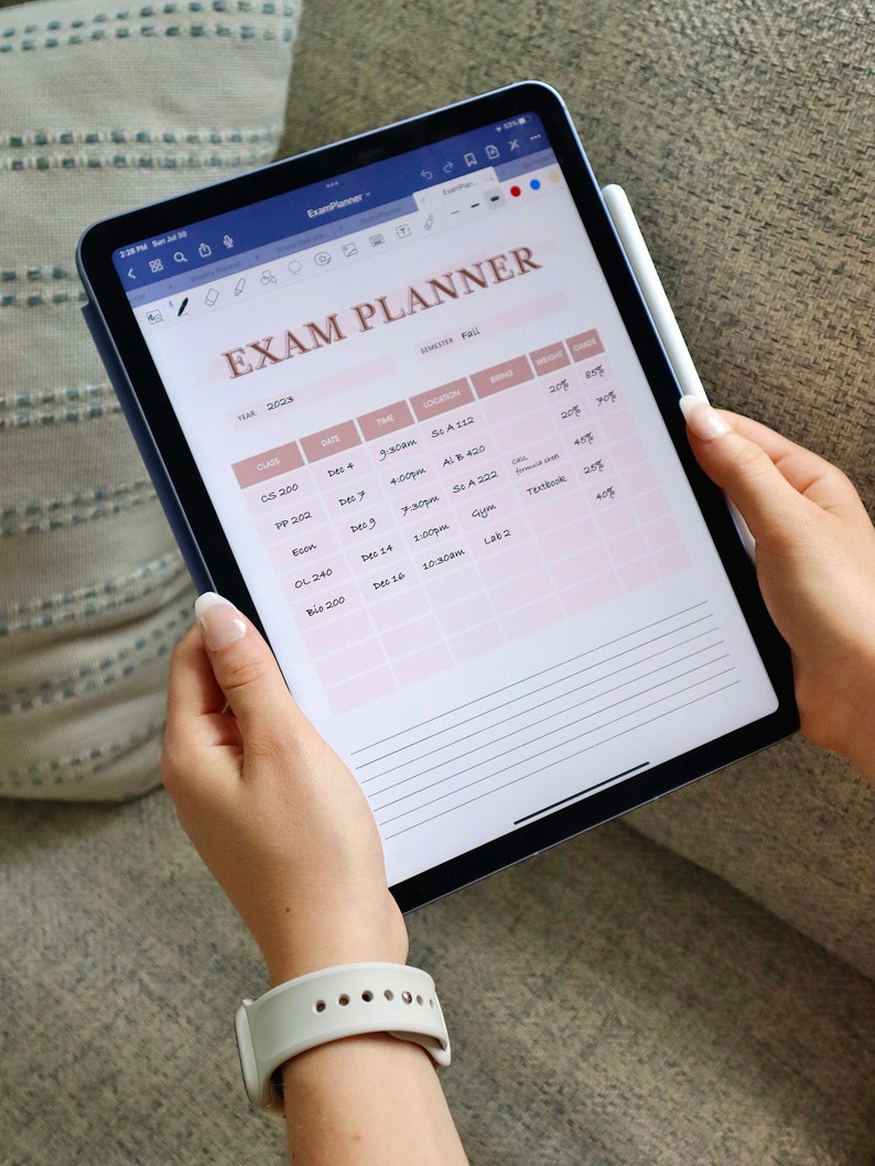 DIGITAL EXAM PLANNER | Student Planner, College Academic Agenda ...