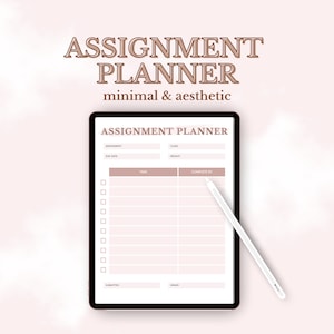 DIGITAL ASSIGNMENT PLANNER | Student planner, College agenda, College planner iPad, Study planner, Academic planner, Assignment tracker