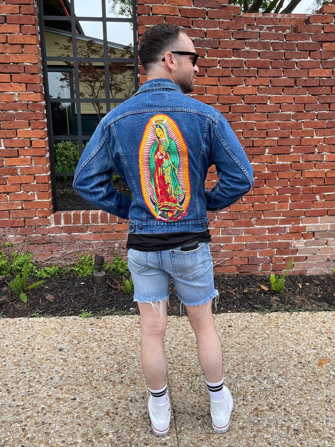 Virgen De Guadalupe Jacket With Appliqué Etsy