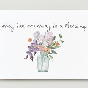 Jewish Sympathy Card, May Their / His / Her Memory Be A Blessing ...