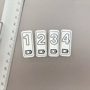 ドローンバッテリー番号ステッカー - カスタムバッテリーラベル - バッテリー用デカール（番号付きホワイトステッカーセット）