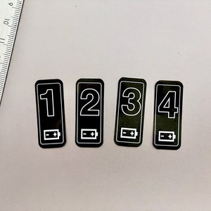 Autocollants de numérotation de batterie de drone - Étiquettes de batterie personnalisées - Autocollants pour vos batteries (lot d'autocollants noirs numérotés)