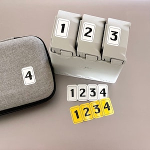 Batterijlabels - genummerde stickers
