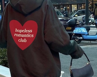 hopeless romantics club womens trendy preppy oversized graphic hoodie aesthetic