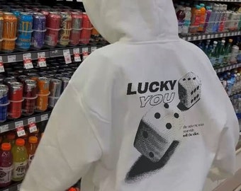 unisex lucky you streetwear graphic hoodie trendy sweatshirt