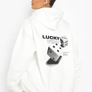 unisex lucky you streetwear graphic hoodie trendy sweatshirt image 2