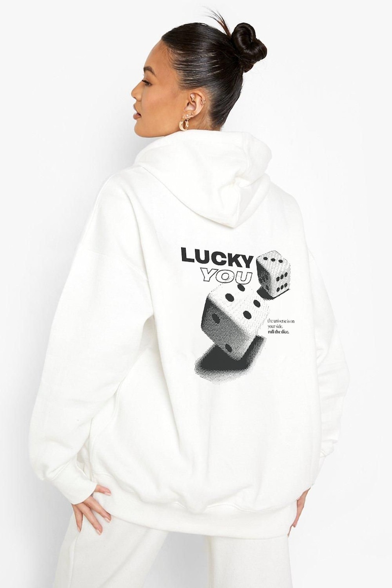 unisex lucky you streetwear graphic hoodie trendy sweatshirt image 2