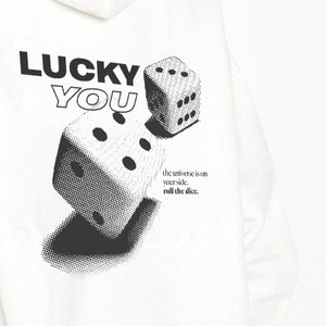 unisex lucky you streetwear graphic hoodie trendy sweatshirt image 5