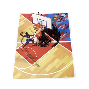 3D Basketball Card for Birthday Card for Valentines Day Card for ...