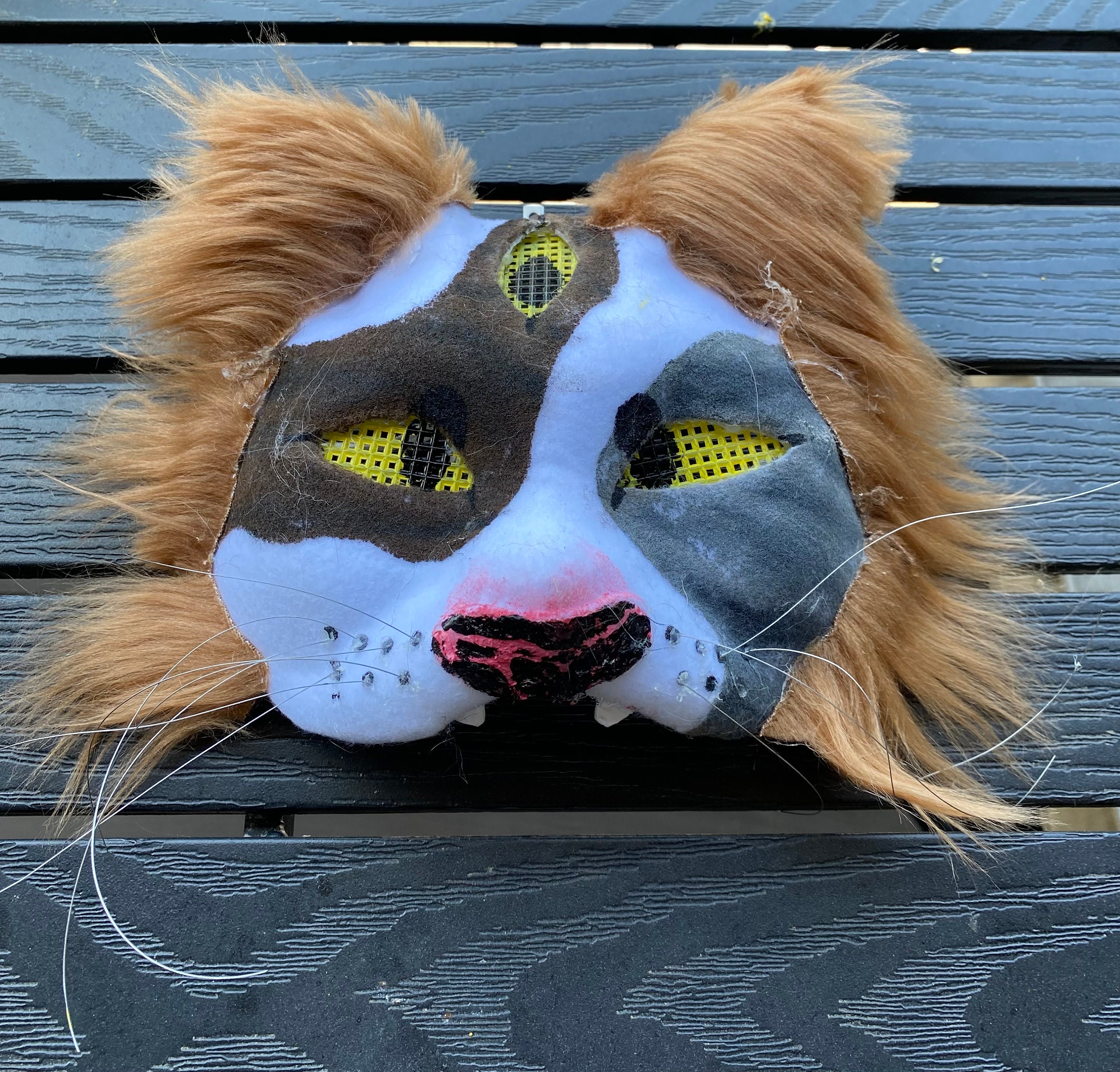 Hand Painted Felted Therian Cat Mask -  Denmark