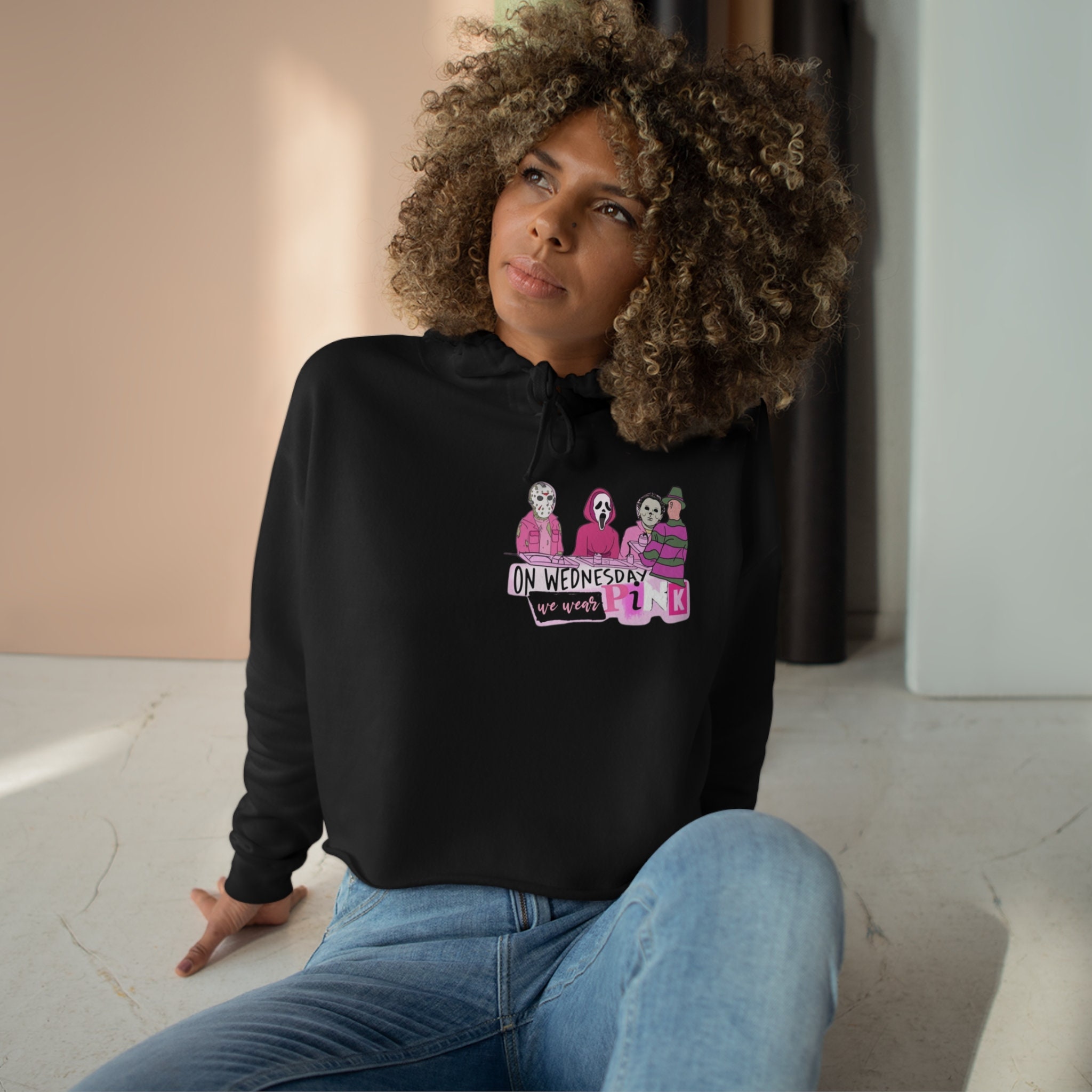 Discover Girly Halloween Hoodie Mean girls crop top mean girls Halloween shirt Fall shirt for girls Y2K hoodie Girly sweater Michael myers sweater