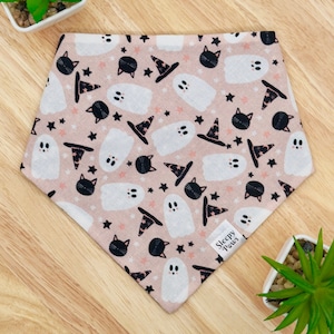 Ghosts Cats Hats - Pet dog cat snap on reversible pet bandana accessories