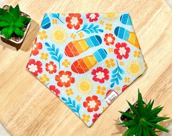 Summer Pride | Cat/Dog Snap On Reversible Pet Bandana with Matching Scrunchie | Pet Accessories | Cat Accessories | Dog Accessories