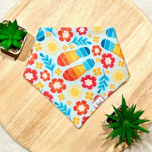 Summer Pride - Pet dog cat snap on reversible pet bandana accessories
