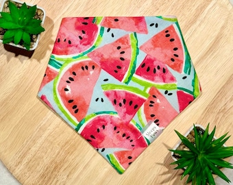 Summer Juicy Watermelons - Pet dog cat snap on reversible pet bandana accessories