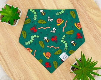 Spring Bugs - Pet dog cat snap on reversible pet bandana accessories