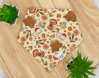 Cottagecore Cats - Pet dog cat snap on reversible pet bandana accessories