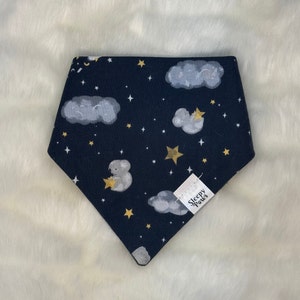 Sleepy Nights - Pet dog cat snap on reversible pet bandana accessories