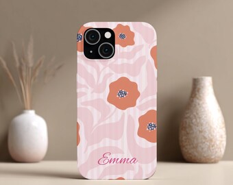 Custodia per telefono MATISSE FLORAL – Stampa artistica di fiori rosa, cover preppy alla moda per iPhone 17, MagSafe, Pixel e Samsung
