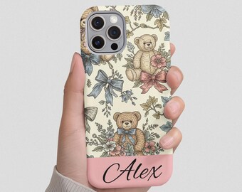 Custodia per telefono personalizzata, custodia per telefono Coquette, custodia per telefono Coquette Bear, regalo per San Valentino, regalo per lei, regalo per coppia, iPhone 17, 16, 15, 14.