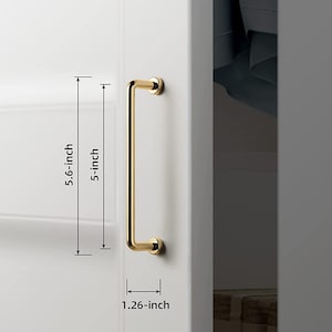 10 HANDLES | 5&quot; Gold Kitchen Cabinet Handles | MODERN