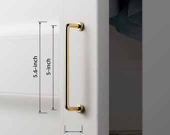 10 HANDLES | 5" Gold Kitchen Cabinet Handles | MODERN