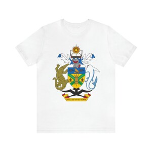 Camiseta del escudo de armas de las Islas Salomón, camisa con el emblema de las Islas Salomón, camiseta de las Islas Salomón, emblema de las Islas Salomón