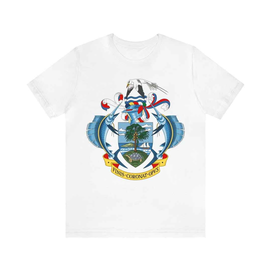 Seychelles Coat of Arms Tshirt, Seychelles Emblem Shirt, Seychelles