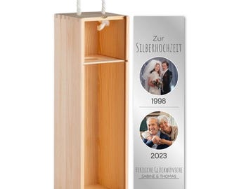 For a silver wedding anniversary | Wine box | Love | Wedding | Anniversary