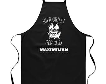 Here the boss grills | Grill apron | Grill accessories | Gift for grill lovers/grill fans