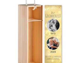 For a golden wedding anniversary | Wine box | Love | Wedding | Anniversary
