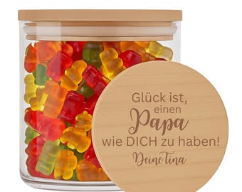 Glück ist einen Papa wie dich zu haben | Vorratsglas | Danke sagen | personalisiert | Papa | Vatertag | Vatertagsgeschenk