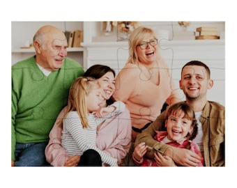 Holzpuzzle mit Foto | 4 oder 12 Teile | Personalisiertes Puzzle