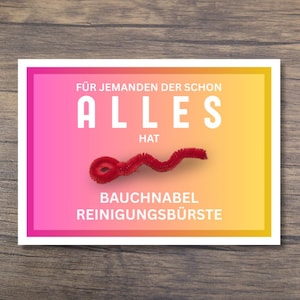 Spaßgeschenk für jemanden der schon alles hat | Kleines lustiges Mitbringsel | lustiges Geschenk für Sie/Ihn | Bauchnabel Reinigungsbürste