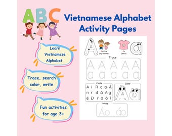 Vietnamese Alphabet - Tracing Activity Pages