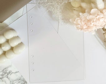 A5 Clear Acrylic Dashboard Divider | 6 Ring Binder | Minimalistic planner accessories l Aesthetic transparent inserts l Home office supplies