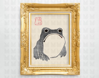 松本鳳司 不機嫌な青カエル 1814年。ホームデコレーション ウォール