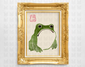 Matsumoto Hoji Unimpressed Frog Print, Japanese Woodblock Print